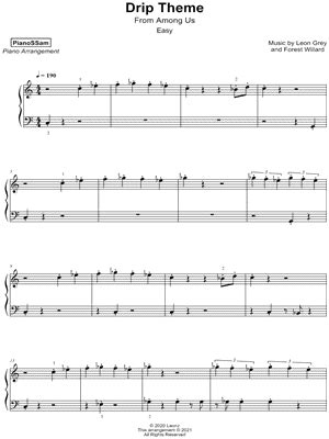 Among Us Drip Theme (Easy Level, Solo Piano) (Forest Willard Piano Sheet Music ...