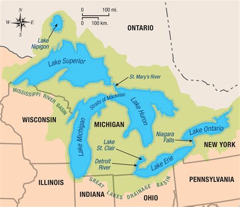 5 Great Lakes Usa Map – Topographic Map of Usa with States