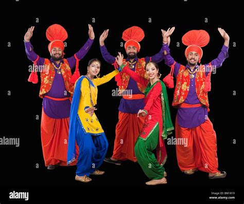 Bhangra the traditional folk dance from Punjab in North India Stock Photo, Royalty Free Image ...