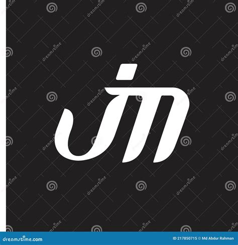 JM Letter Logo Design on Black Background.JM Creative Initials Letter ...