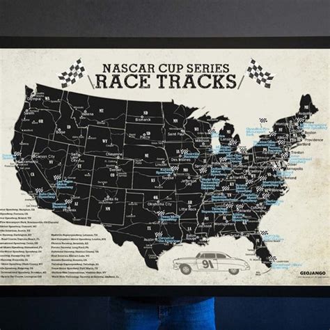 NASCAR Tracks Map - Etsy