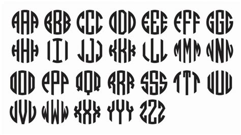 Circle Monogram Fonts