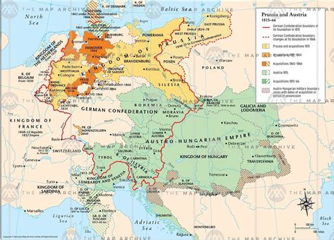 Central Europe, Prussia and Austria and their acquisitions 1815-66 : MapPorn