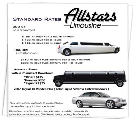 » Limo Rates