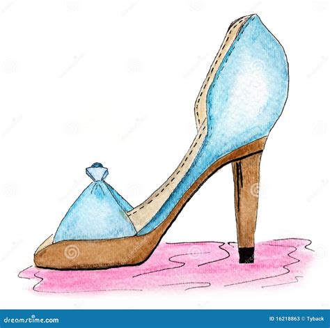 Shoe Watercolor stock illustration. Illustration of glamour - 16218863