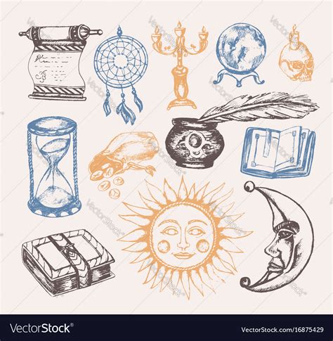 Mystical arts - vintage Royalty Free Vector Image