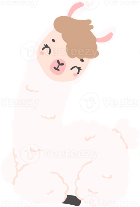 Cute Happy Llama cartoon graphic 34114711 PNG