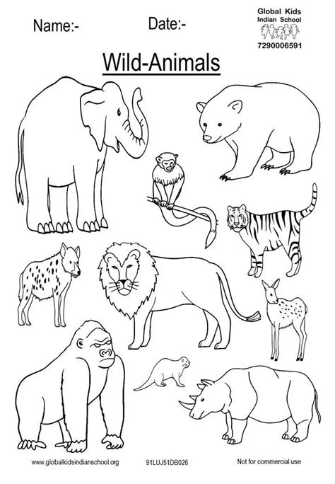 Small Pictionary Wild Animals Coloring Pages Printable - quotes about meeting someone new ...