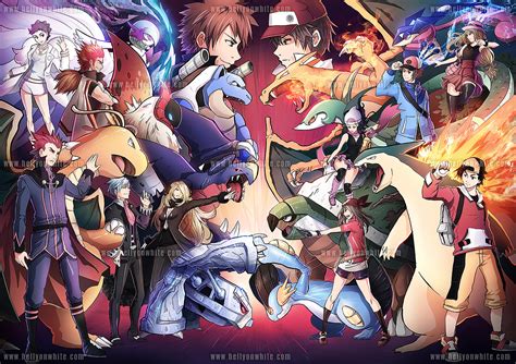 The Battle of Generations (E4 Champions Art by Hellyon White) : r/pokemon