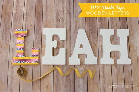 DIY Washi Tape Wooden Letters - 5 Minutes for Mom