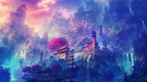 Purple Anime Scenery Wallpapers - Top Free Purple Anime Scenery Backgrounds - WallpaperAccess