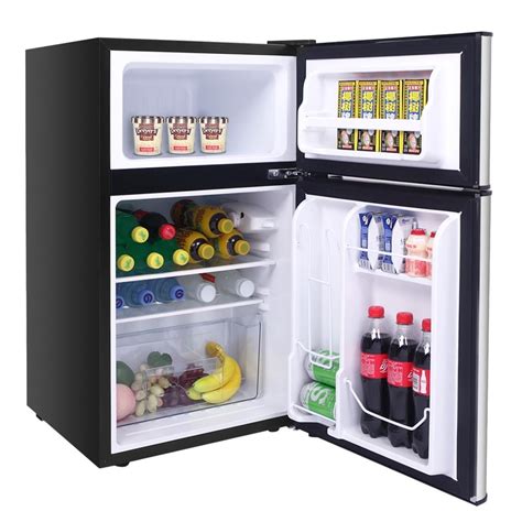 Zimtown 3.2 cu ft Mini Fridge Two Door Design Refrigerator with Freezer, Gray - Walmart.com ...