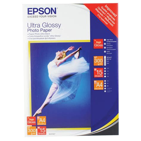 Epson Ultra Glossy Photo A4 Paper (Pk 15) C13S041927