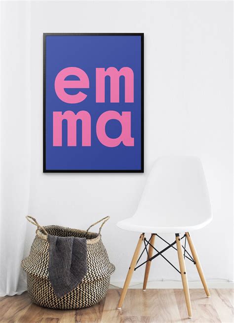 Emma Printable Art, Emma Name Poster, Girls Room Decor, Name Printable Art, Baby Girl Name ...