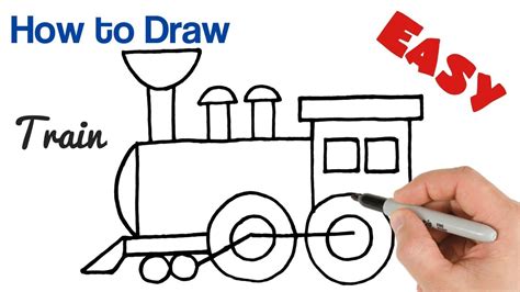 How To Draw A Locomotive Steam Train Engine Easy Drawing And Coloring ...