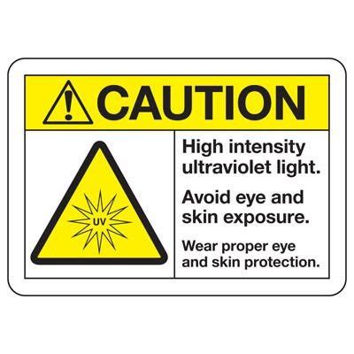 ANSI Safety Signs - Caution High Intensity UV Light | Emedco