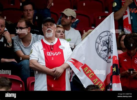 AMSTERDAM, NETHERLANDS - AUGUST 4: Fan of Ajax during the Pre-season Friendly match between Ajax ...