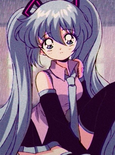 90s anime-style Miku : Vocaloid