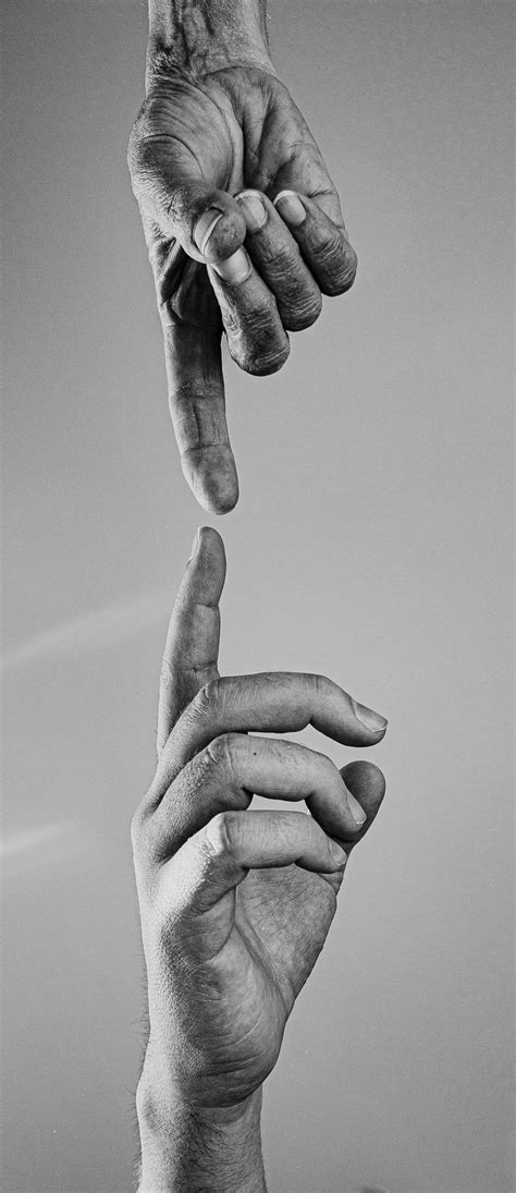 Two Reaching Hands In Black And White | Reference photos for artists, Hand drawing reference ...