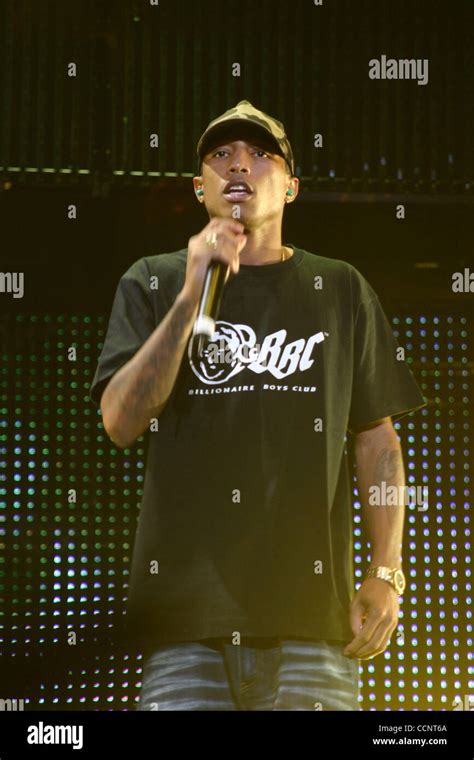 Pharrell Williams of The Neptunes and N.E.R.D. with at Jay-Z's Madison Square Garden concert on ...