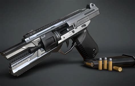 Wallpaper weapons, art, Sci-fi Handgun, Marcelo M. Prado images for desktop, section оружие ...