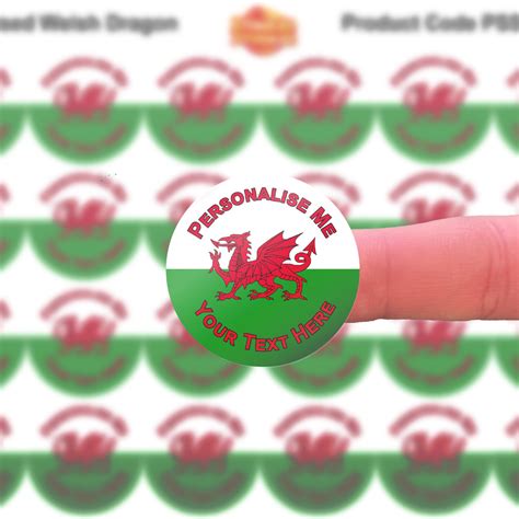 144 Welsh Dragon Flag Themed Personalised Teacher Reward Stickers - Large - Sticker Stocker