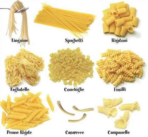 dried pasta shapes