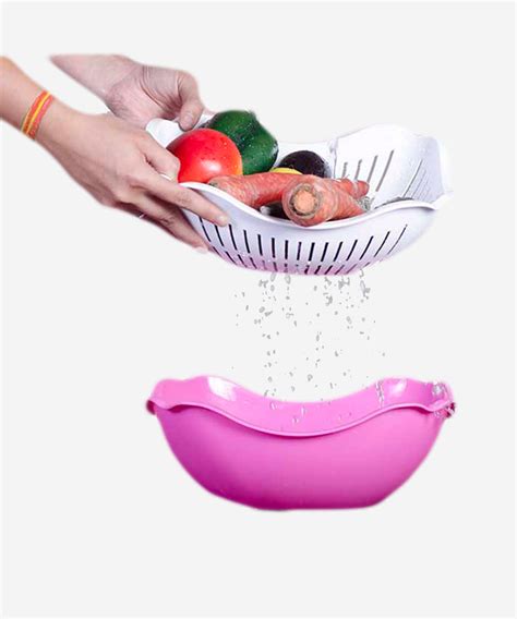 Collapsible Colander with Handle- Blue | TidyHomz