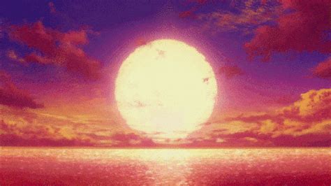 Anime Boy Sunset Gif