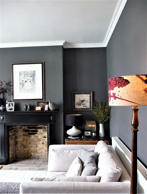 Decorating with dark colours, grey lounge. | Grey walls living room, Dark grey living room ...