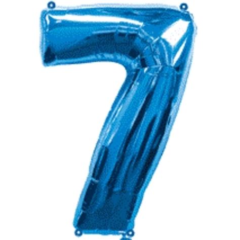 Blue Numeral Seven Number Shape Foil Balloon Q30539 - Balloon World