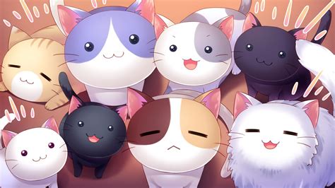 Kawaii Anime Cat Wallpapers - Top Free Kawaii Anime Cat Backgrounds - WallpaperAccess