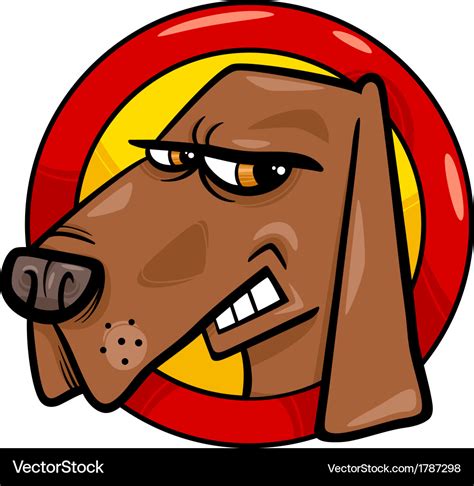 Bad dog sign cartoon Royalty Free Vector Image