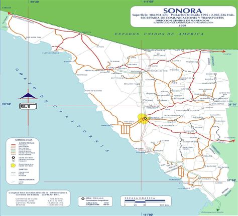 Map of Sonora 1999 - Full size | Gifex