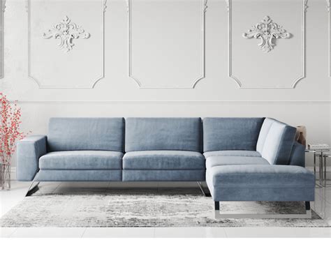 Buy Vivid Velvet Fabric Corner Sofa Online in London, UK | Denelli Italia