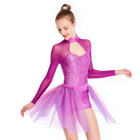 MiDee Sequins Modern Lyrical Dance Costumes Gymnastics Performance Cos ...