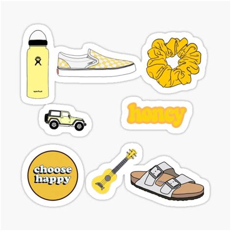 Vsco Yellow Stickers | Redbubble