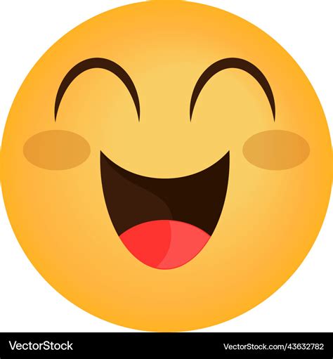 Excited emoji happy Royalty Free Vector Image - VectorStock