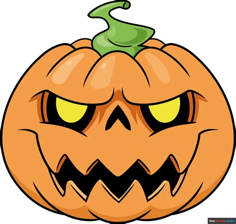 How to Draw a Halloween Pumpkin - Really Easy Drawing Tutorial