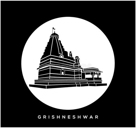 Lord Shiva Grishneshwar Jyotirlinga Temple Vector Icon. Grishneshwar Temple, Aurangabad Stock ...