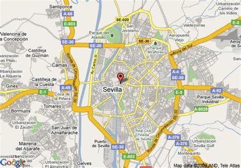 Santa cruz Seville map - Barrio de santa cruz Seville map (Andalusia - Spain)