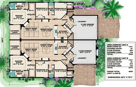 Mediterranean Multi-Family House Plan - 66174GW | Architectural Designs ...