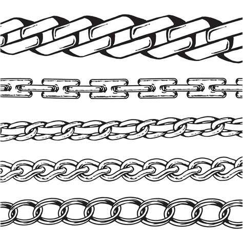 Chain pattern brush set. Vector illustration 24558302 Vector Art at Vecteezy