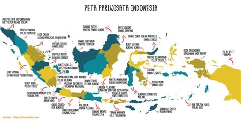 Gambar Peta Persebaran Pariwisata Unggulan di Indonesia