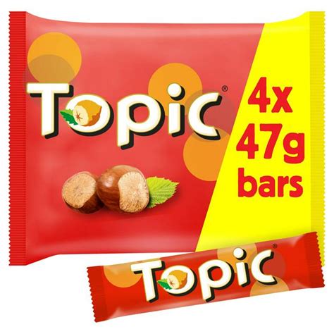 Topic Chocolate Bars Multipack 4x 47g - £1.5 - Compare Prices