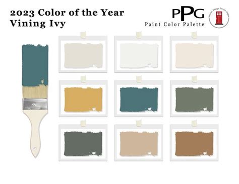 Vining Ivy Color Palette, Whole House PPG Color Scheme, 2023 Color Trends Rustic Paint Colors ...