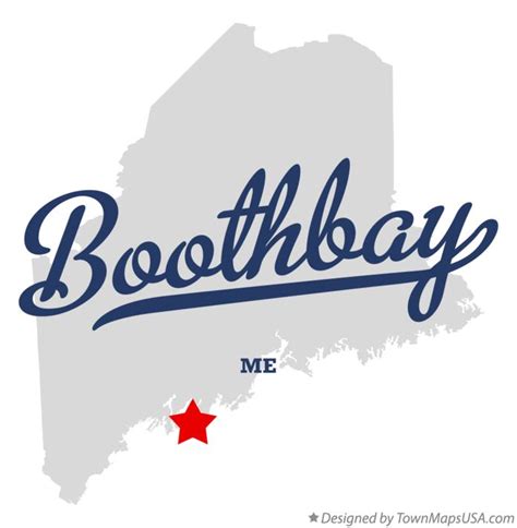 Map of Boothbay, ME, Maine