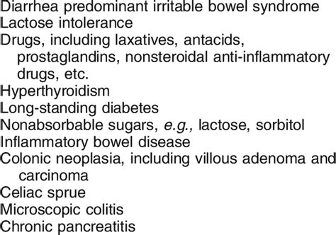 Common Causes of Chronic Diarrhea | Download Table