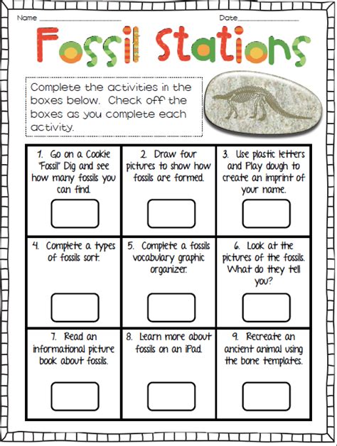 Fossils Worksheets For 3rd Grade