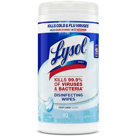 Lysol Disinfecting Wipes - Wipe - Crisp Linen Scent - 7" Width x 8 ...